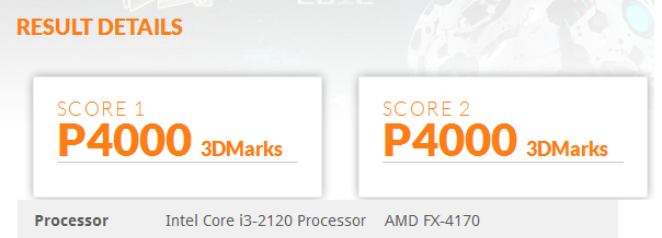 3D Mark Intel i3 2120 versus AMD FX-4170