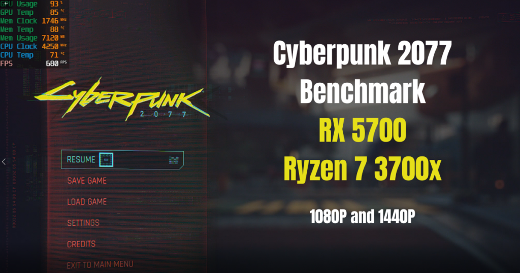 Cyberpunk 2077 Benchmark RX 5700 Ryzen 7 3700x
